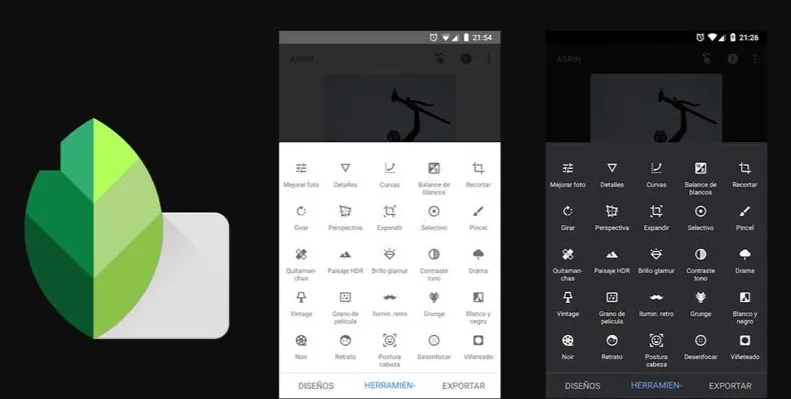 Snapseed照片编辑应用界面预览